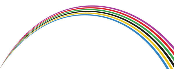 abstract wavy stripes with the colors of Paris Olympics games 2025 . vector illustration