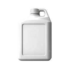 A clean. white plastic jug with a handle and a screw cap. positioned centrally on a light background. ideal for packaging design or product photography