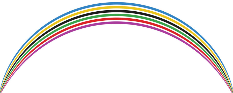 abstract wavy stripes with the colors of Paris Olympics games 2025 . Eps10