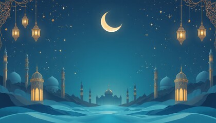 Naklejka premium Ramadan kareem style editable template background minimalist and islamic style eid mubarak iftar party