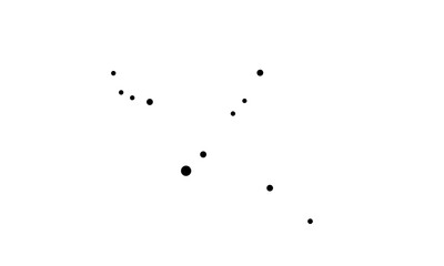 黒い点で表した白鳥座のイラスト（星のみで連結線なし）