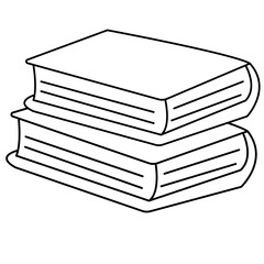 stack of books simple outline book covers