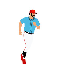 Flat vector people and illustration, man with baseball uniform outfit