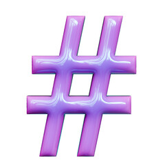 Obraz premium Alphabet, Number and Symbol 3D Render Word Electric Violet Candy Gloss Sculpture