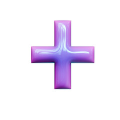 Obraz premium Alphabet, Number and Symbol 3D Render Word Electric Violet Candy Gloss Sculpture