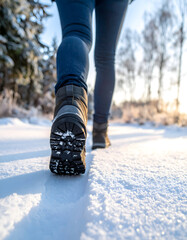 Walking in Snowy Forest