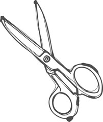 Open scissors line sketch