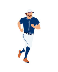 Flat vector people and illustration, man with baseball uniform outfit