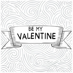 Hand drawn romantic banner with sweet February love message