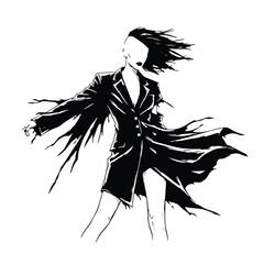 Shopping Woman Vector Illustration in Urban Style with Bags and Sunglasses