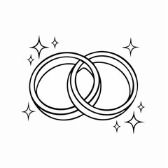 Pair of rings with sparkle accents doodle
