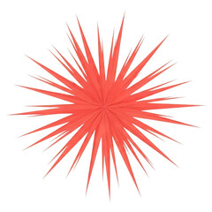 Dynamic vibrant coral spiky starburst abstract graphic element