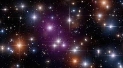 Fototapeta premium Beautiful cosmic starry sky filled with bright shining stars and deep nebula colors creating a stunning astronomical background for various projects