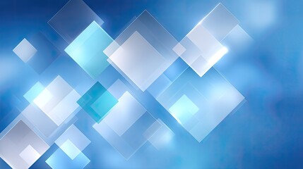 Fototapeta premium Abstract geometric background with translucent squares and blue hues creating a modern and elegant design suitable for various creative projects