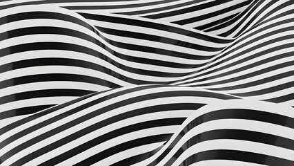 *3D Zebra Striped Minimal Background