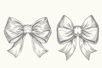 Bow isolated girly vintage style vector illustration. decorative ribbon vector set, fashion and celebration design, festive and ornamental elements. Eps 10