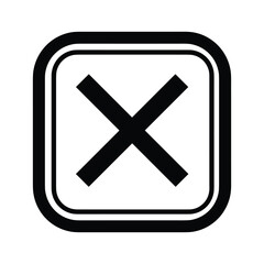 Obraz premium Black cross symbol inside a square frame isolated on