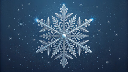 Elegant star snowflake PNG isolated for winter backgrounds, holiday cards, and festive graphic compositions.