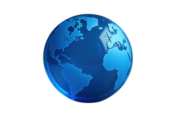 Fototapeta premium 3D Blue Glass Planet Earth Icon for Global Business