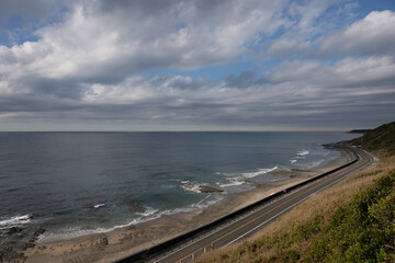 Coastline and Pacific Ocean in Omaezaki, Shizuoka / 静岡県御前崎の海岸線と太平洋