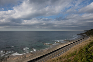Coastline and Pacific Ocean in Omaezaki, Shizuoka / 静岡県御前崎の海岸線と太平洋