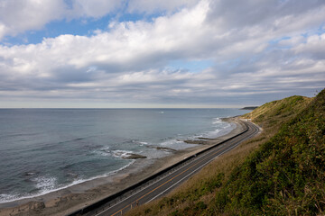 Coastline and Pacific Ocean in Omaezaki, Shizuoka / 静岡県御前崎の海岸線と太平洋