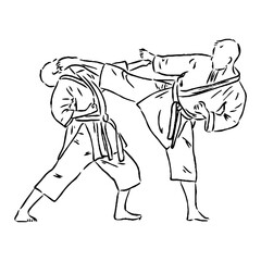 karate vector sketch, karate moves, karate