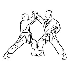 karate vector sketch, karate moves, karate