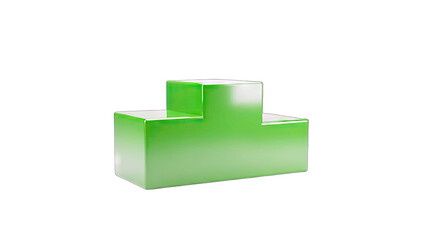Green Podium Isolated on White Background