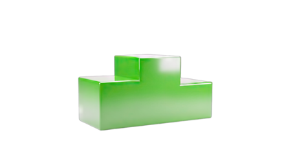 Green Podium Isolated on White Background
