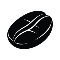 Black coffee bean graphic isolated on