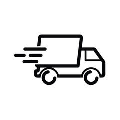Fast delivery truck icon, symbolizing speed and logistics, isolated on