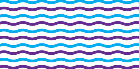 Simple seamless pattern with abstract ocean waves in blue tones on white background. Ideal for kids decor, summer textiles, marine designs, and beach-themed products.eps10