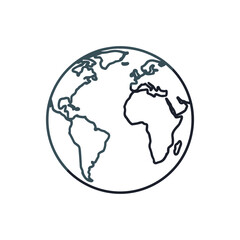 Naklejka premium Simple line drawing of the earth from space