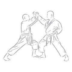 karate vector sketch, karate moves, karate