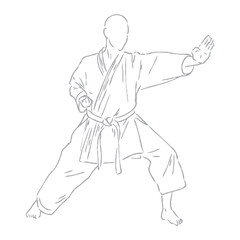 karate, karate vector sketch, movements in karate