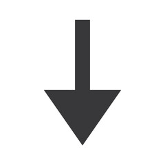 Black arrow pointing downwards on white background