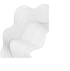 Monoline Aesthetic Element , Abstract Wavy Line Pattern
