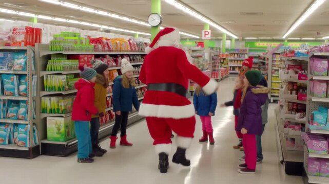 Santa Claus test-driving a new car for Christmas delivery. Perfect for auto brands, holiday deals, and family transportation themes.