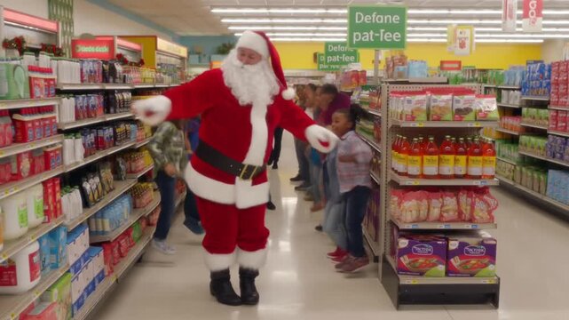 Santa Claus test-driving a new car for Christmas delivery. Perfect for auto brands, holiday deals, and family transportation themes.