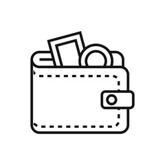 wallet money icon vector design concept outline style