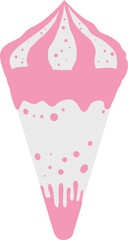 Sweet Pink Ice Cream Cone with Sprinkles Illustration