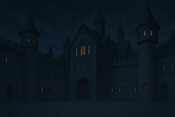 中世のヨーロッパ風の騎士団の建物