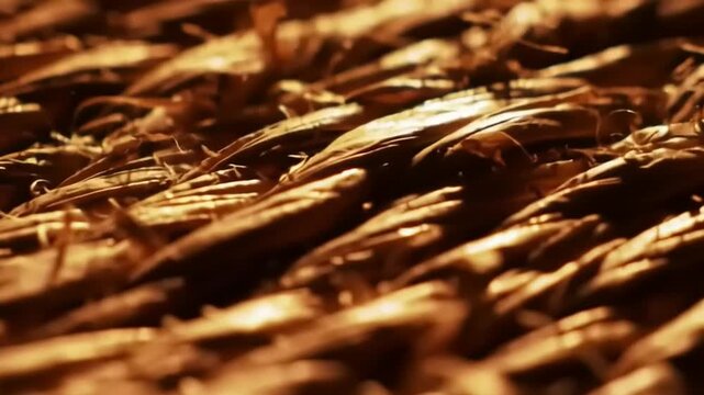 Close up macro shot of dry straw texture background.