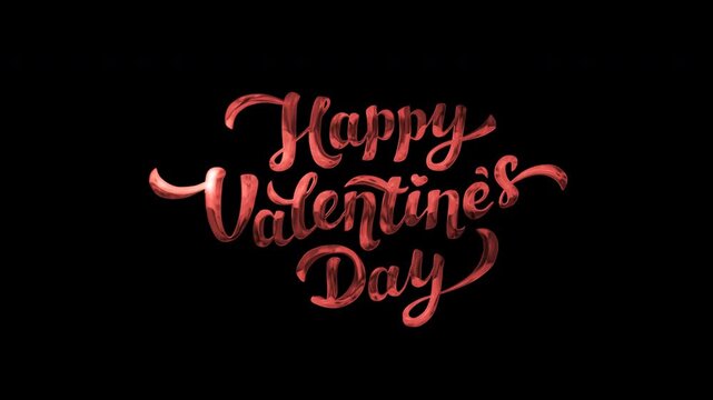 Happy valentine's day tex animation in red cursive font suitable for greeting cards, social media posts, website banners, and festive designs.
