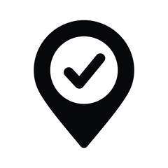 Map pin with checkmark symbol © JahidulStockbd