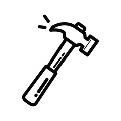 Hammer icon on white background