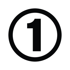 Number one inside black circle