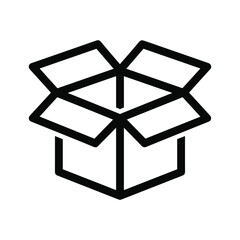 Open cardboard box icon