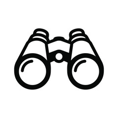 Simple black binoculars icon on white background